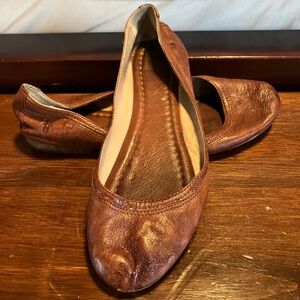 Frye Carson Brown Leather Flats, 6.5